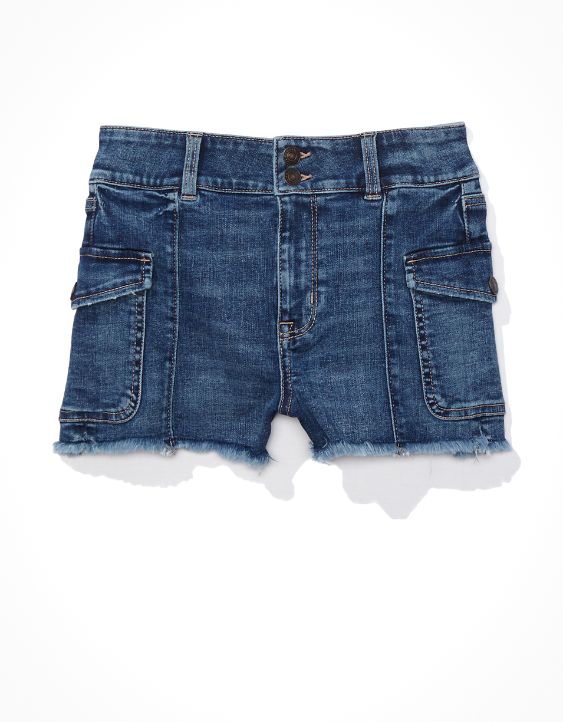 Super High-Waisted Denim Short Short