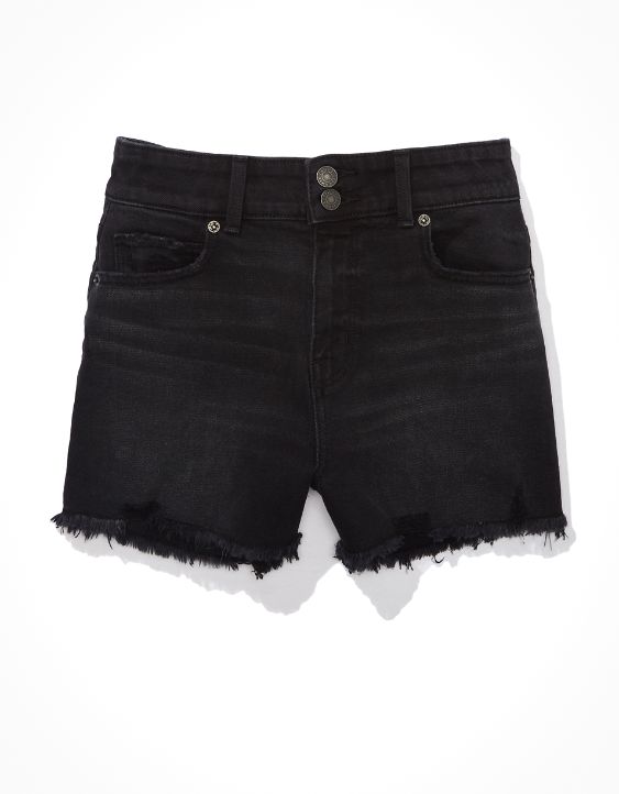 Stretch Denim Mom Shorts