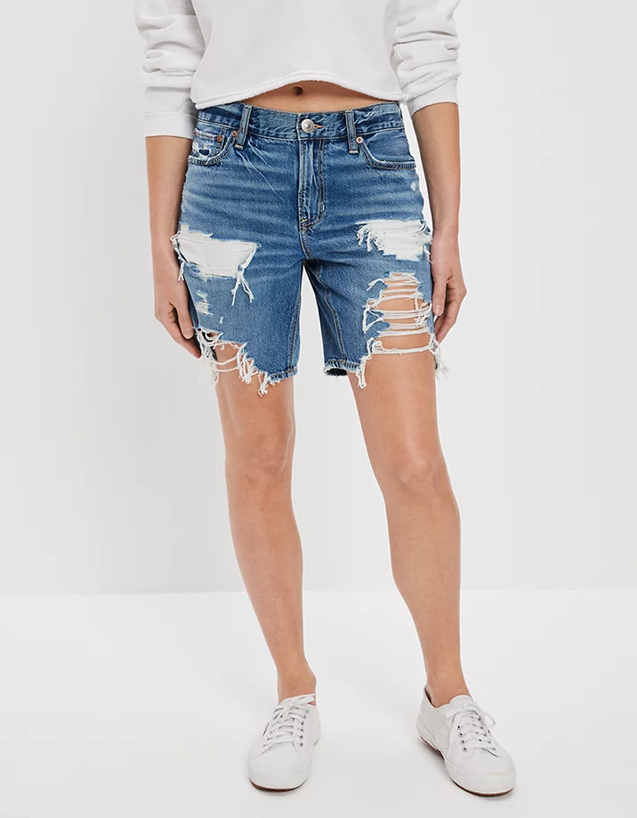 Dreamy Drape Denim Low-Rise Baggy Short