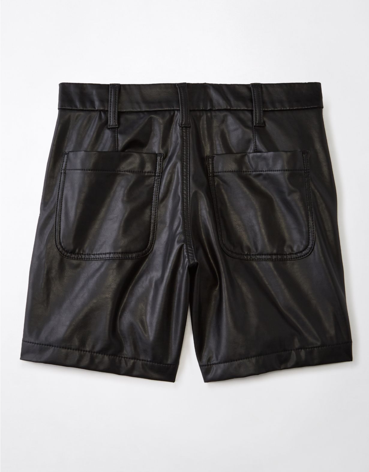 High-Waisted Baggy Vegan Leather Short